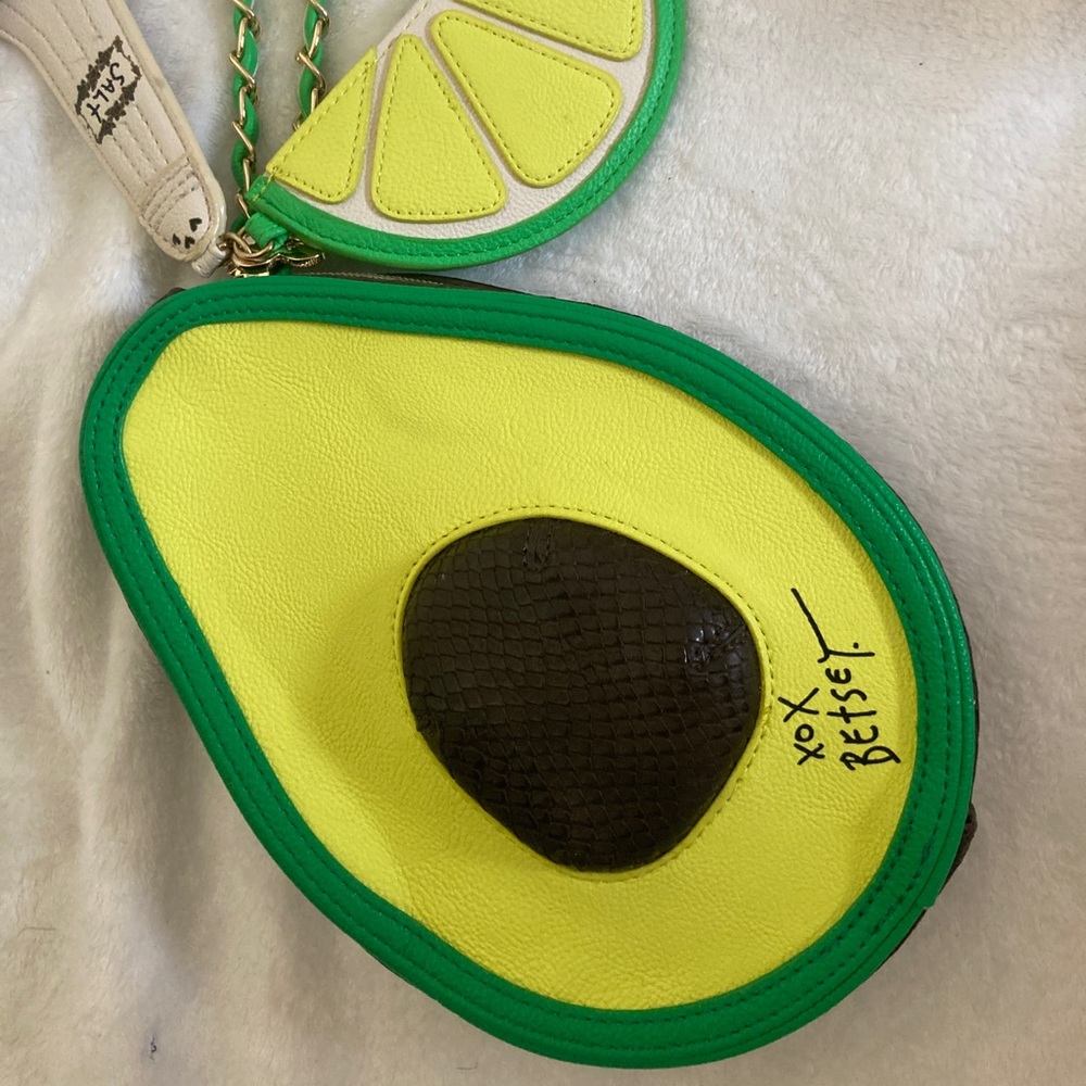 Betsey Johnson Avocado Wristlet Clutch - Green and Yellow